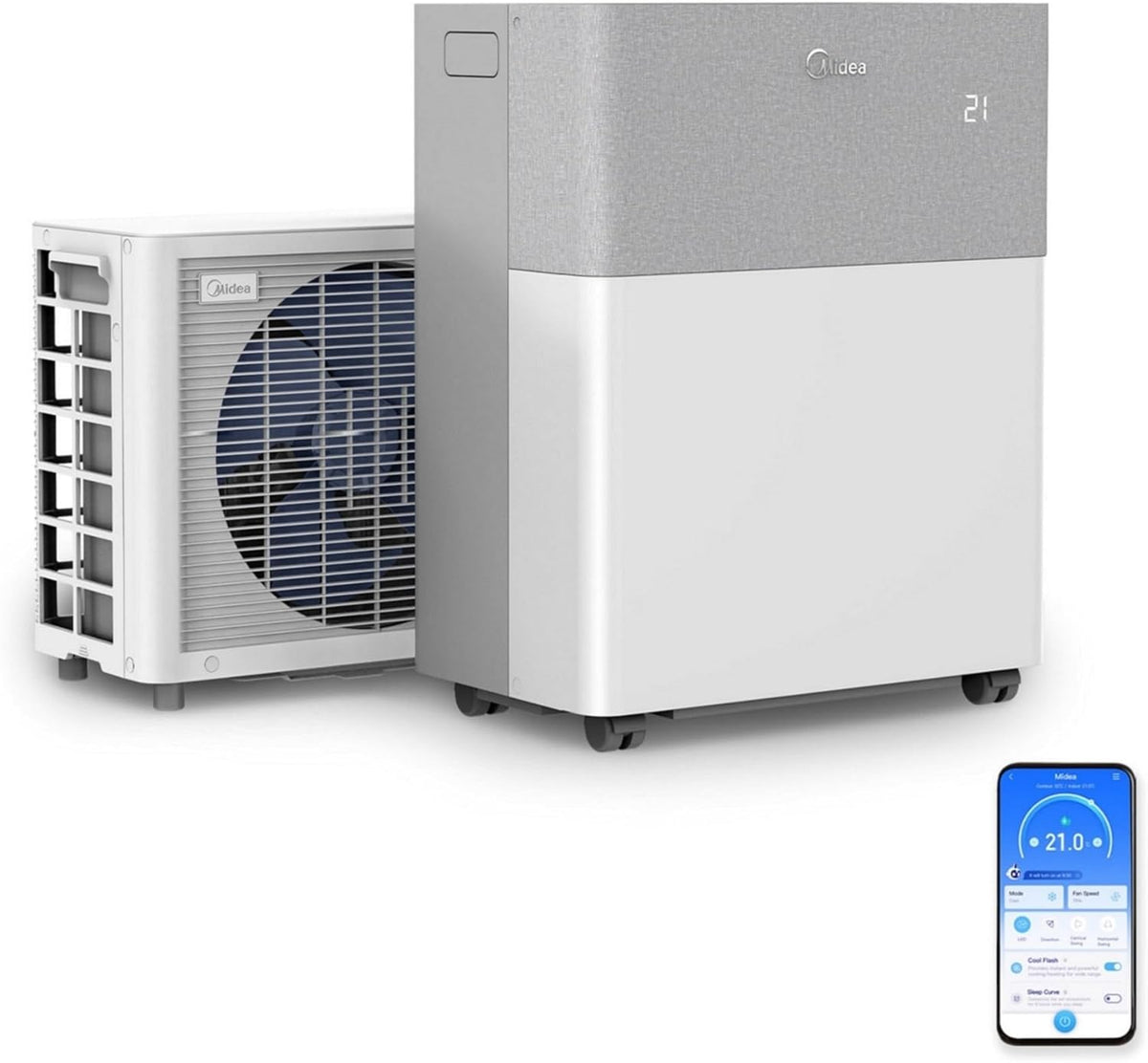 Midea PortaSplit mit Außeneinheit und App-Steuerung